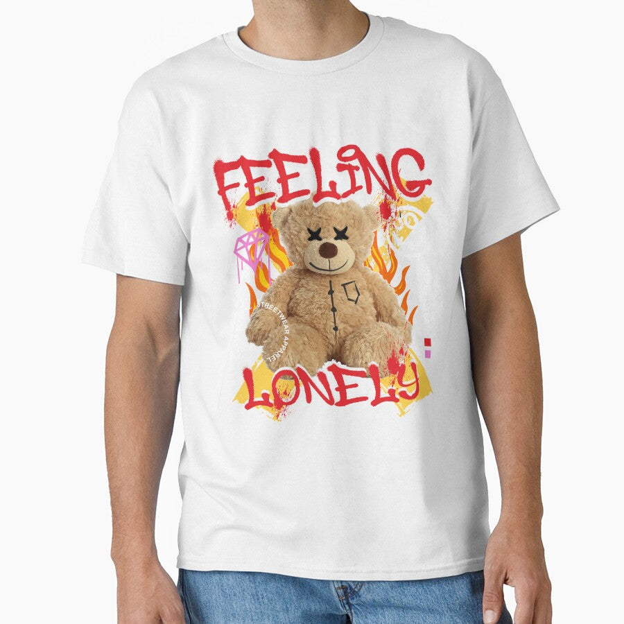 Feeling Lonely Teddy Bear Graphic Print by himx05