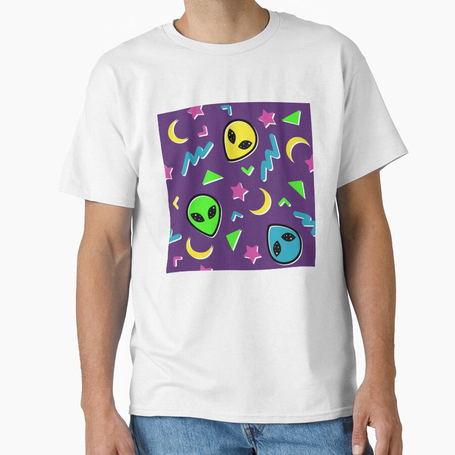 90s Geometric Alien - Purple and Neon by 90sAlien