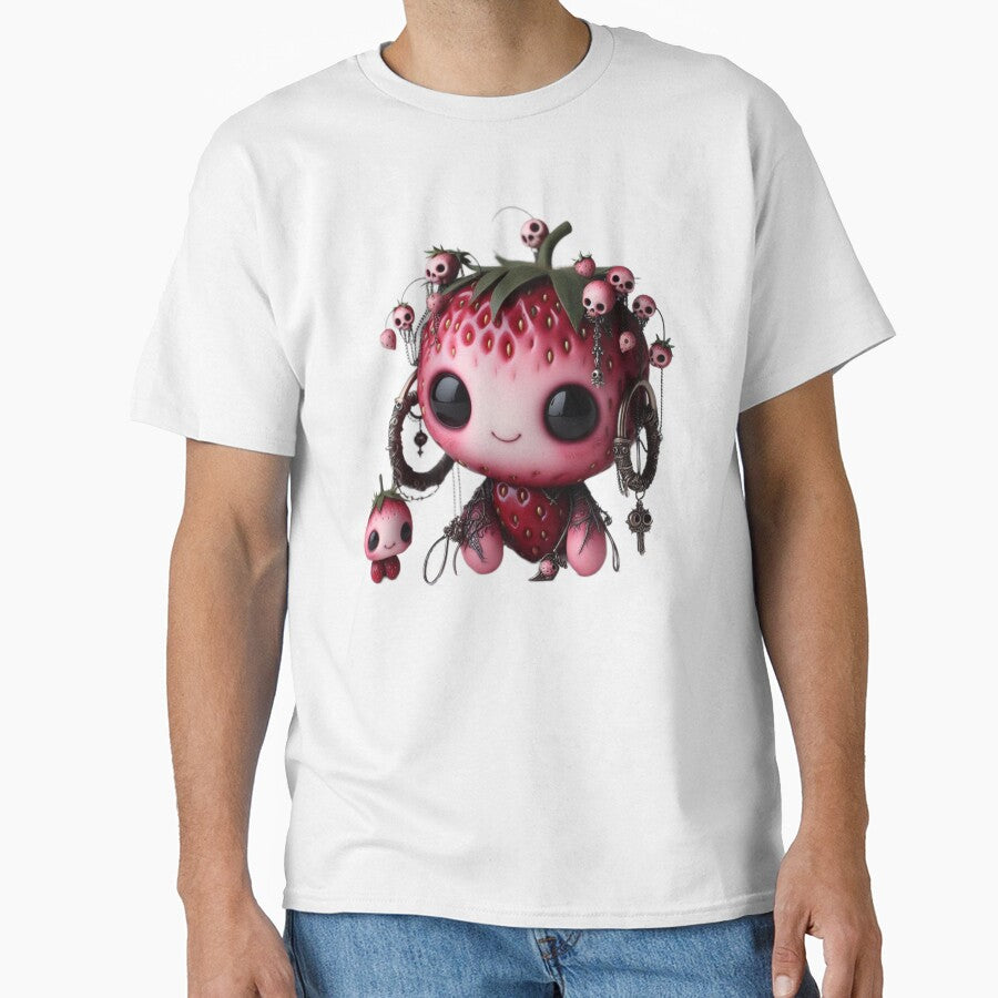 Pastel Goth Strawberry Monster - Creepy Cute Fruits Collection by LujziWorld