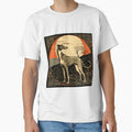 standing whippet dog in romantic vintage woodcut style by WallyPink