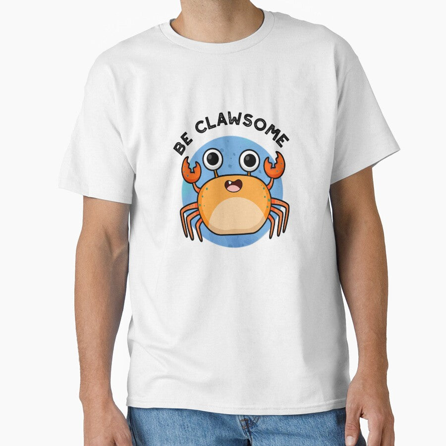 Be Clawsome Cute Positive Crab Pun by punnybone