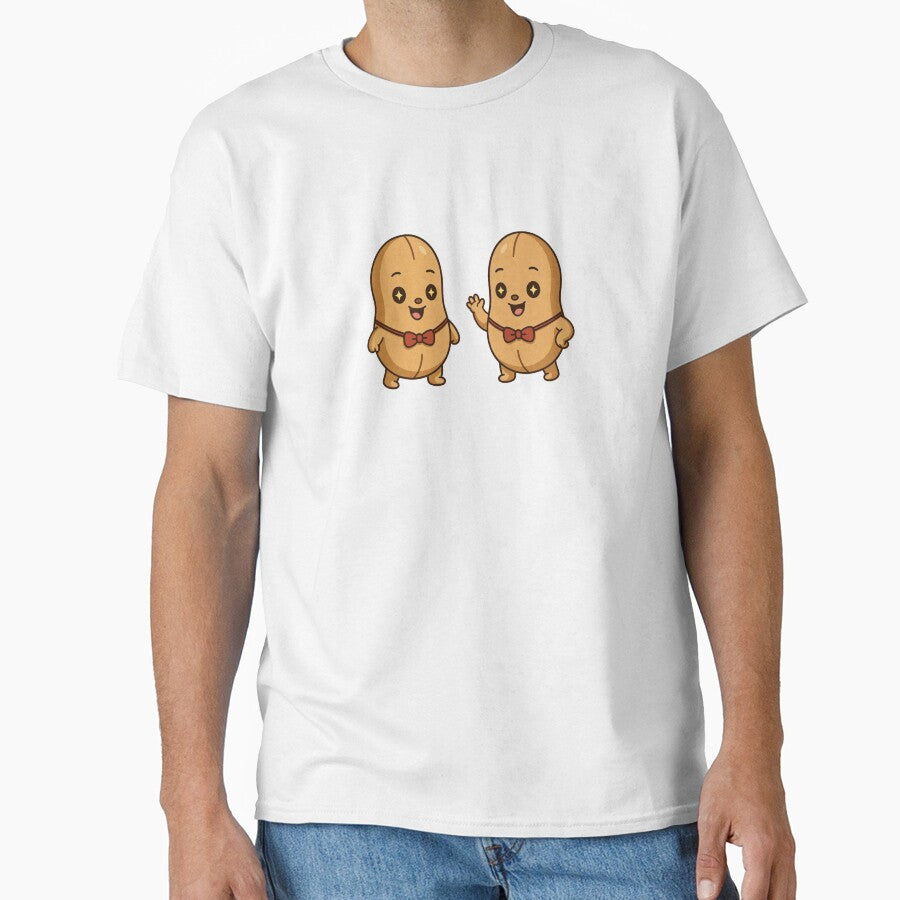 Cute Peanut Gallery Friends - Kawaii Bow Tie Peanuts Waving by ExploreAura Studio