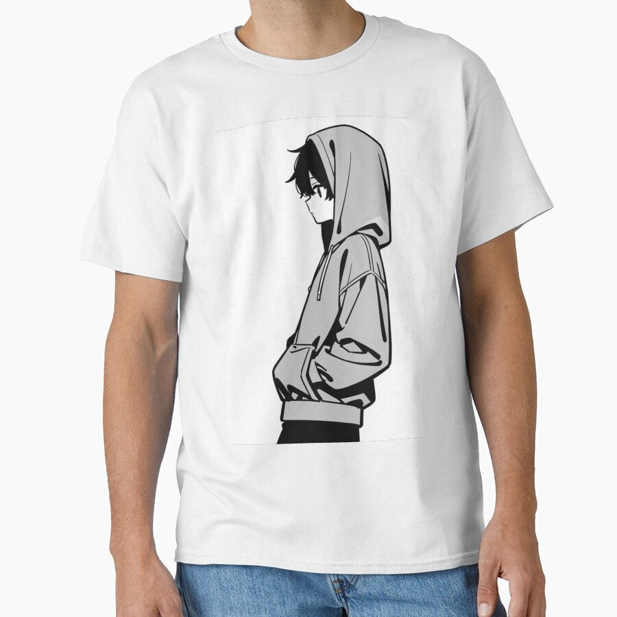 Fashion - Man in Gray Hoodie Hood Up Streetwear Anime Variant 2 by AnimeShin