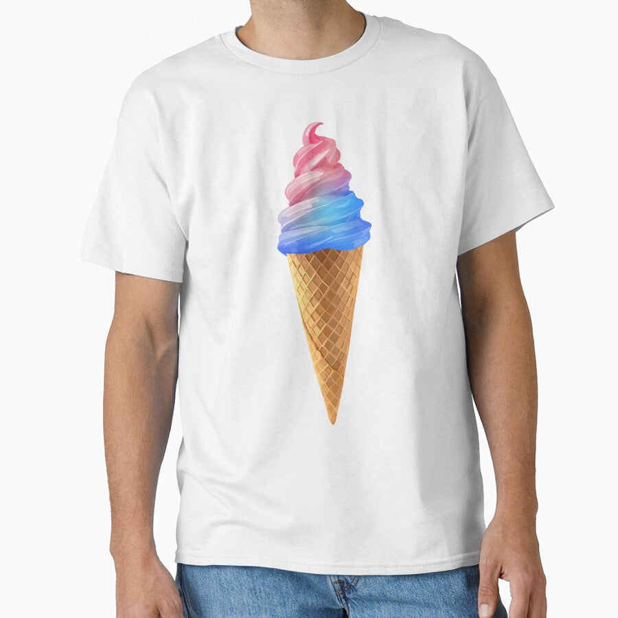 Pink Blue Cotton Candy Ice Cream Cone by Deborah Camp