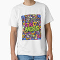 Street Angels: Vibrant Urban Graffiti Doodle Pattern with Boombox and Halo by VibranPalette