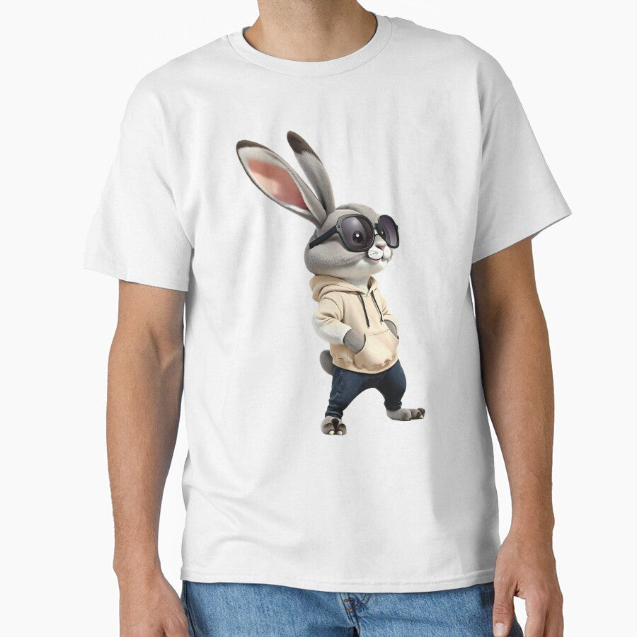 Cool Rabbit in Sunglasses and Hoodie by Mido-artister