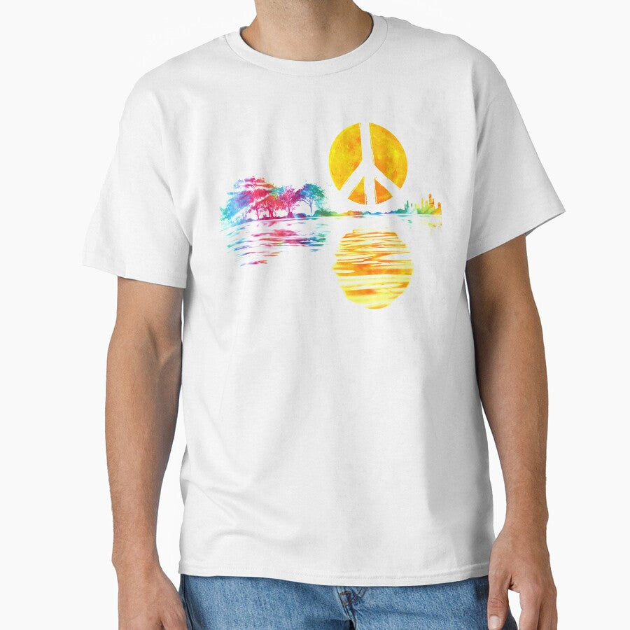 Hippie Guitar Moon I Guitarist Musician Peace Sign by Amazing Designs
