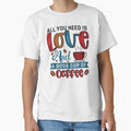 "Love and Coffee" Minimalist Typography T-Shirt for Caffeine Lovers and Romantics by ChameraDesign