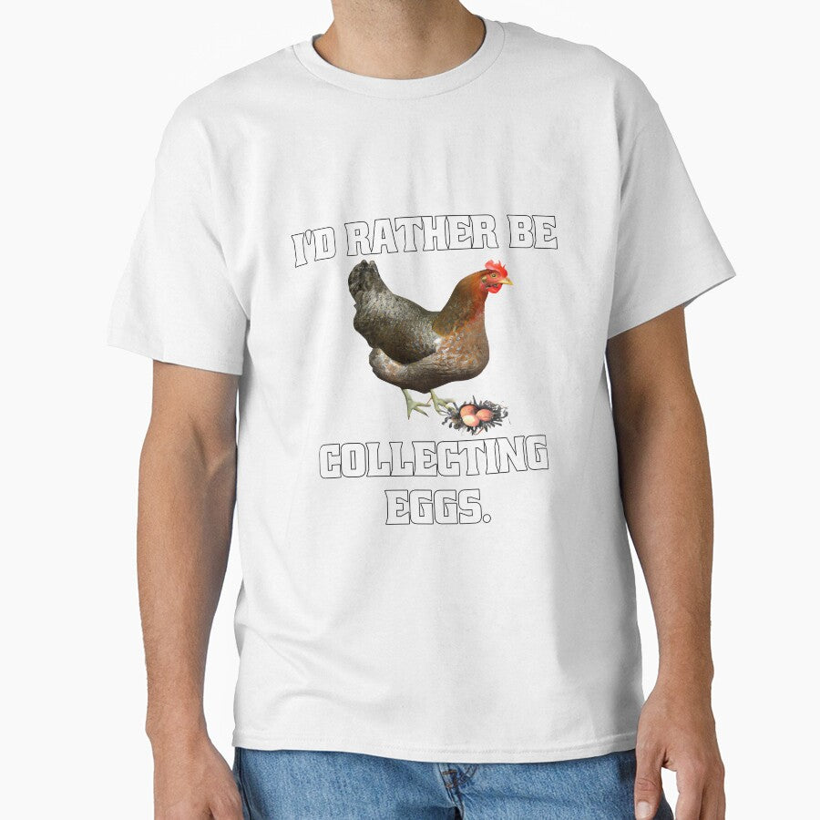 Funny Chicken Farmer Humor I'd Rather Be Collecting Eggs by fantasticdesign