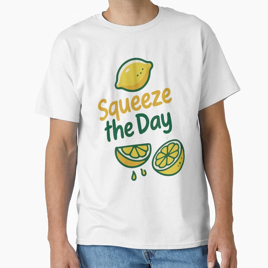 Squeeze the Day Funny Lemon Pun Sticker by Hermits-Loft
