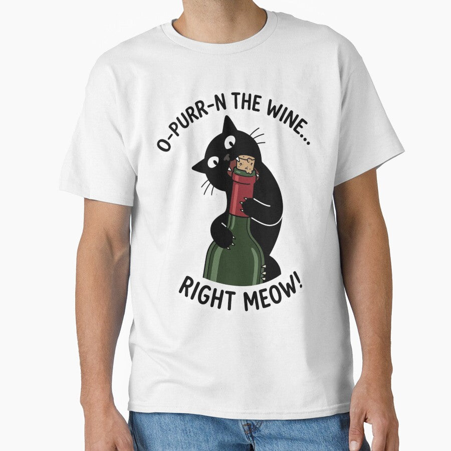 O-Purr-n the Wine Right Meow – Funny Cat Wine Pun by aiqdelicia