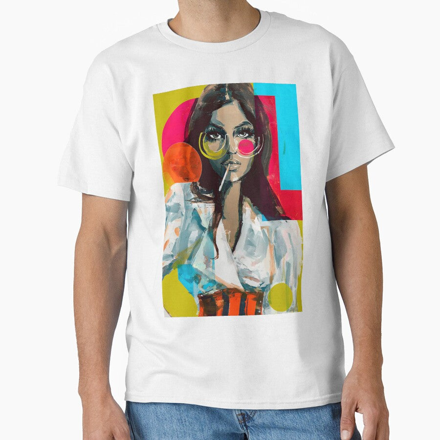 Embrace Bold Pop Art Style with a Fashionable Woman in Oversized Round Glasses by OlfactoART Studio