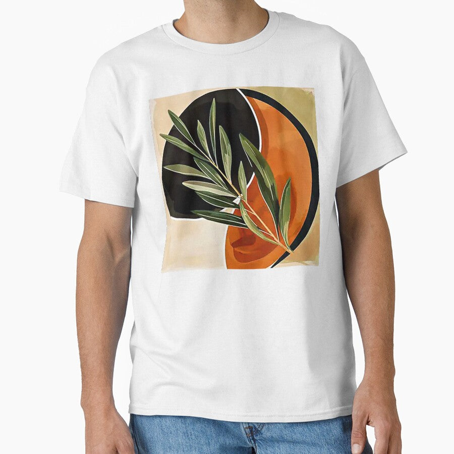 Boho Abstract Minimalist Leaf Design In Warm Earthtones by DEC02
