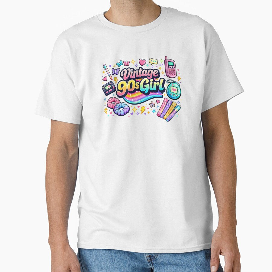 Vintage 90s Girl Shirt – Retro 1990s Nostalgia Tee | Cute Throwback Aesthetic for Retro Girls by MEMORY-LN-Tees