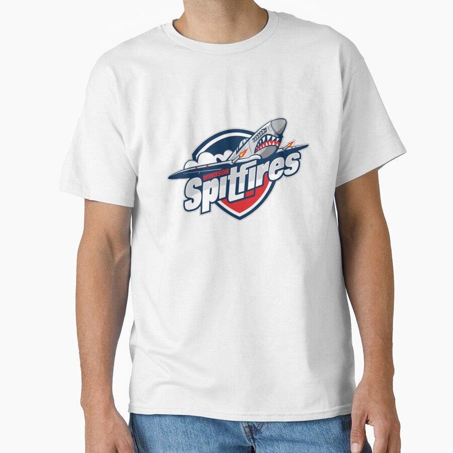 Vintage Windsor Spitfires  Logo T-Shirt by MichaelMerritty