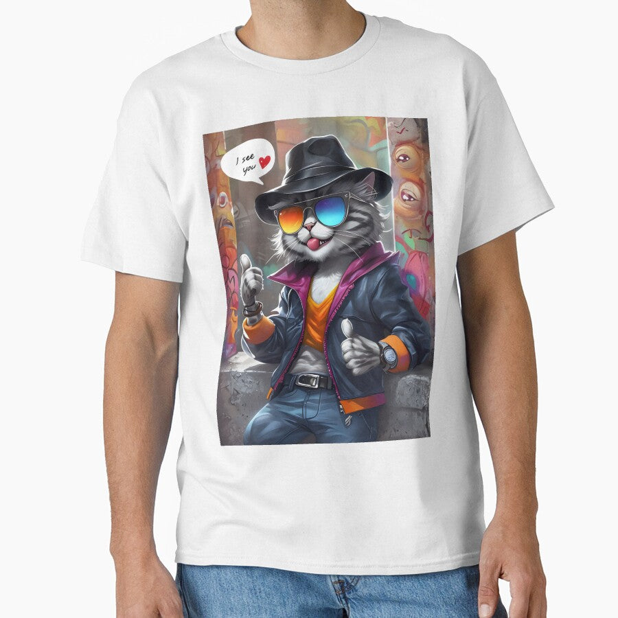 Stylish cat in an urban setting. by MyHappyArtShop