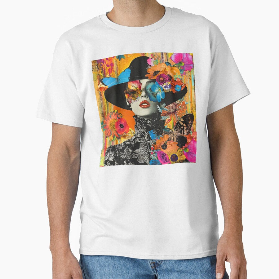 Whimsical Pop Art Female With Flowers And Butterflies by DEC02