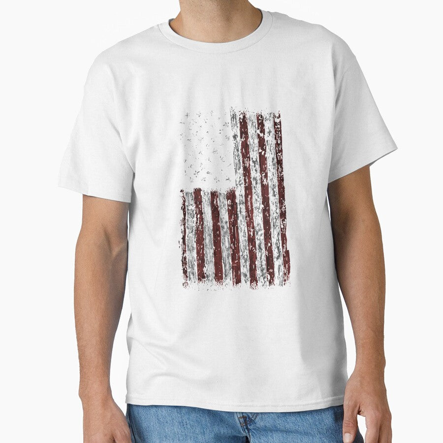 Vintage American Flag Long Sleeve Shirt Men Usa Flag T-Shirt by pourvasecandi