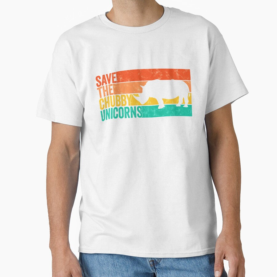 Save The Chubby Unicorns Vintage Fat Rhino Funny by majuga