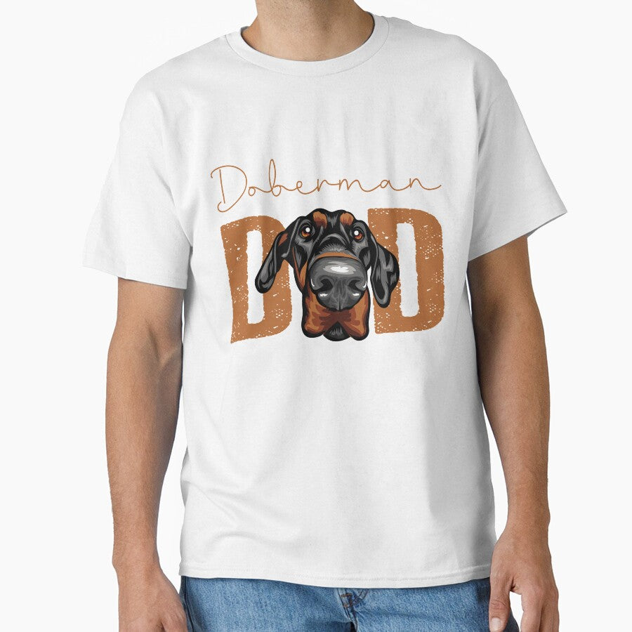 Doberman  Dad, Dog Dad Shirt, Gift idea for Dobermann  owner, Slim Fit T-Shirt by ayotees