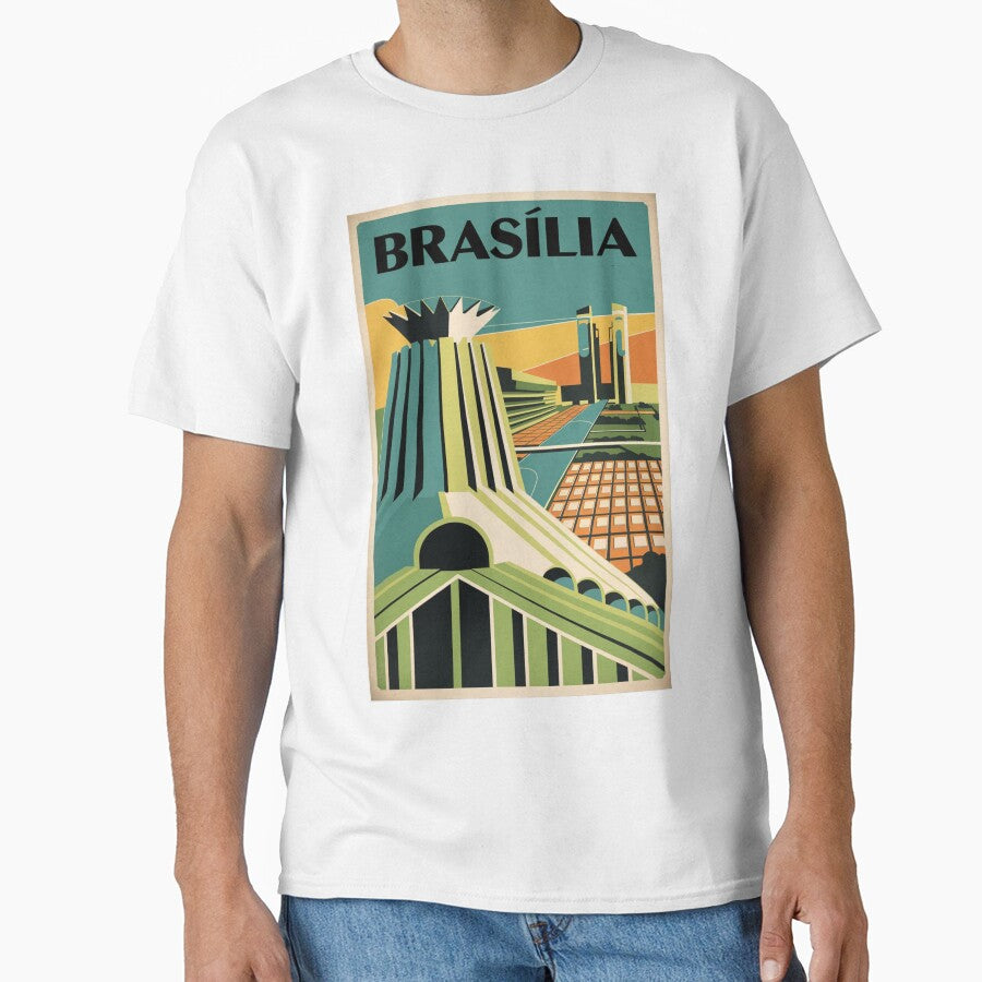 Brasilia Vintage Travel Poster by TravelerRat