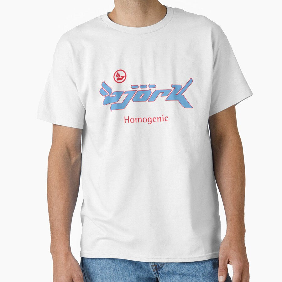 Bjork Homogenic Logo (Light Blue  Red) by dustyblue-