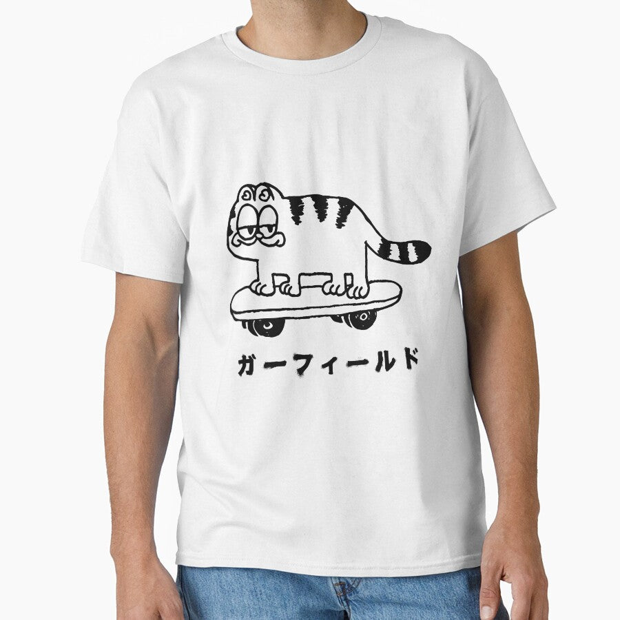 Garfield Japanese Skateboard (black artwork) by Kevin Chaves