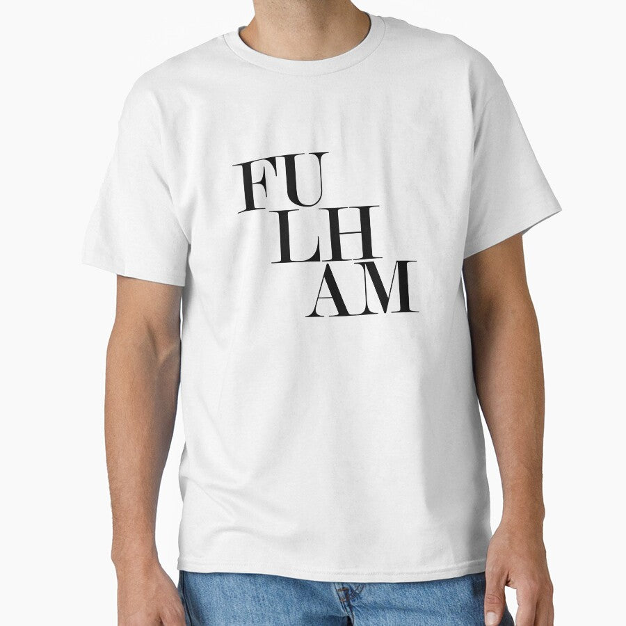 Fulham London UK Typography Minimalist Patriotic Travel Souvenir by kakarikihill