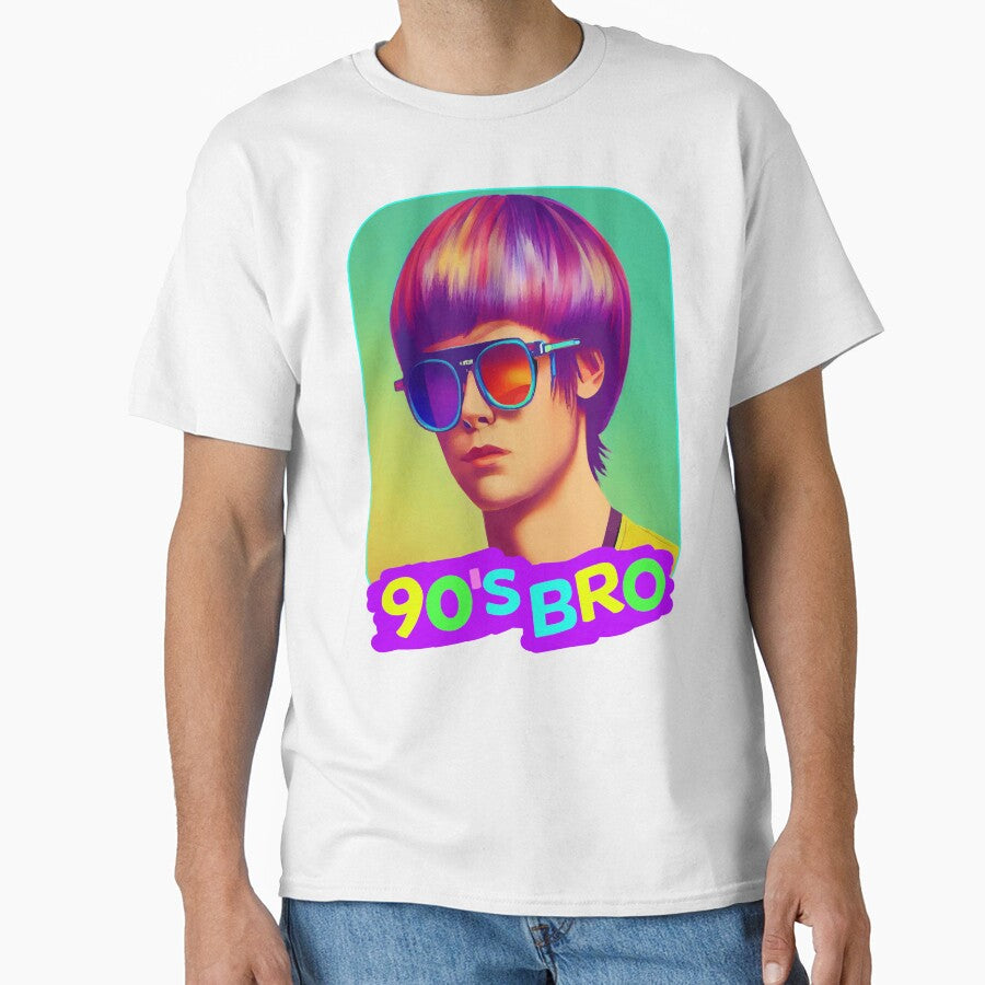 90's Bro with Bowlcut Retro Party Design for Men Born in the 90s by samshirts