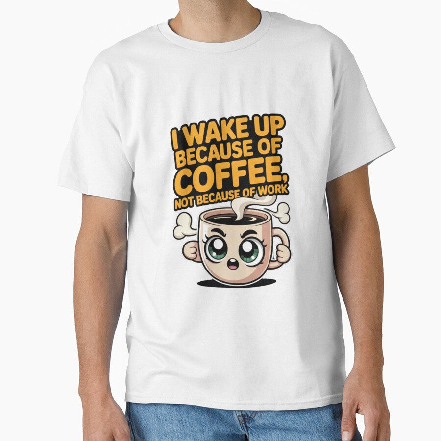 I Wake Up Because Of Coffee Not Because Of Work Funny Design by fantasticdesign