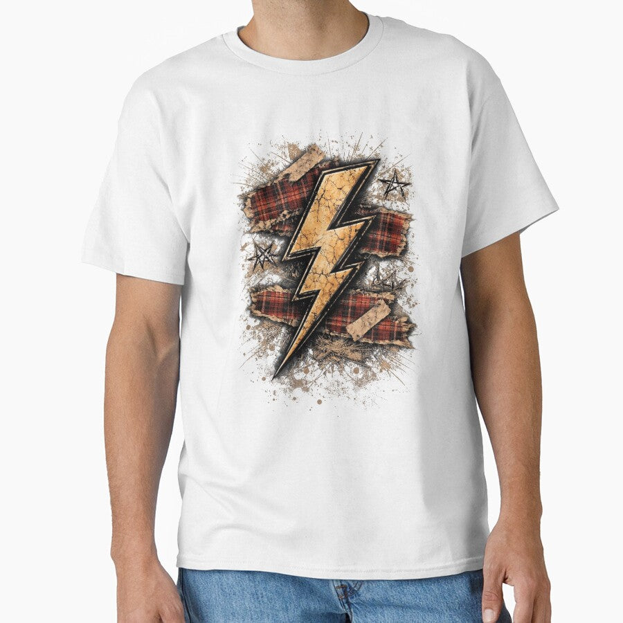 Grunge Lightning Bolt – Rock Electric Bolt Punk Metal Aesthetic Design by Happy'CLICK'