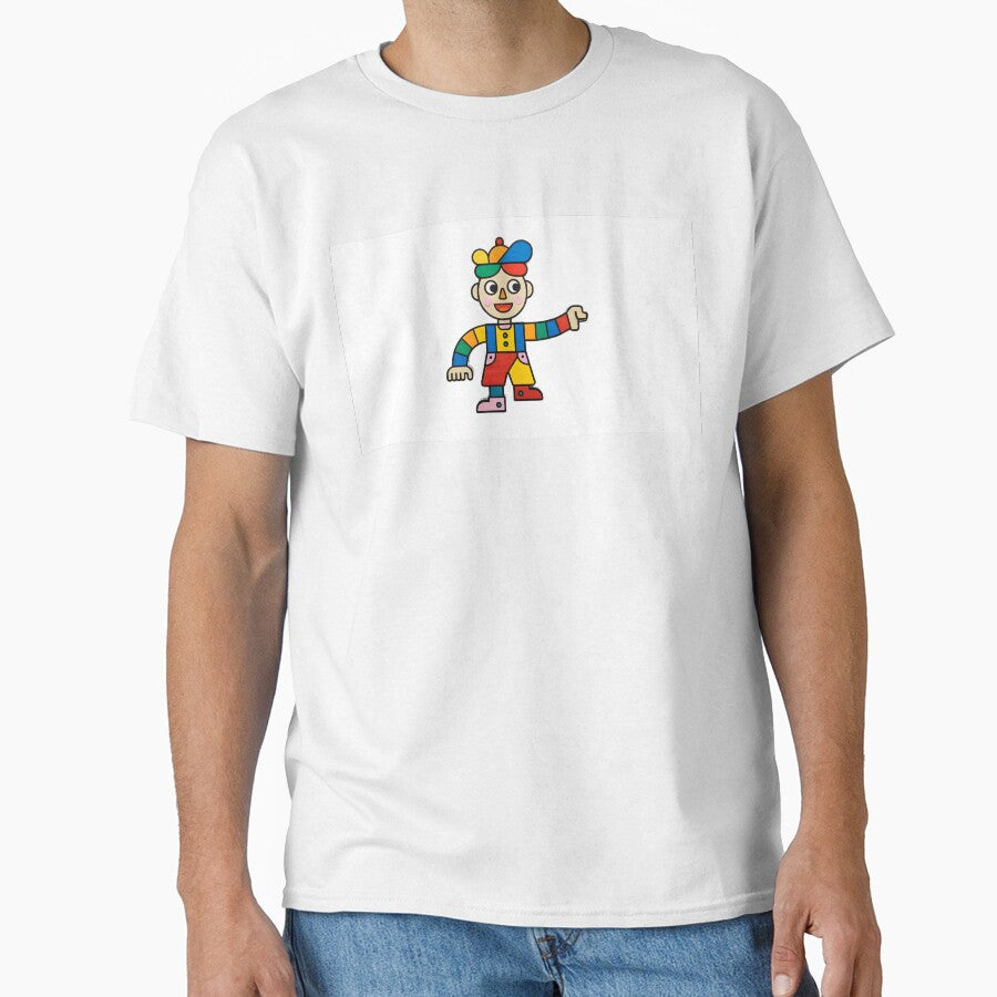 A colorful cartoon figure made of interlocking blocks stands against a white background. by ARTSIT-SHOP