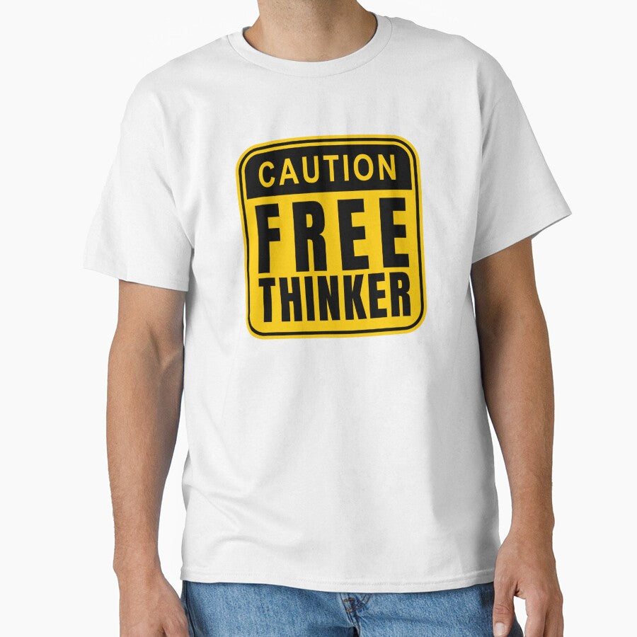 Caution Free Thinker - Warning Sign Quote by Dondonmart