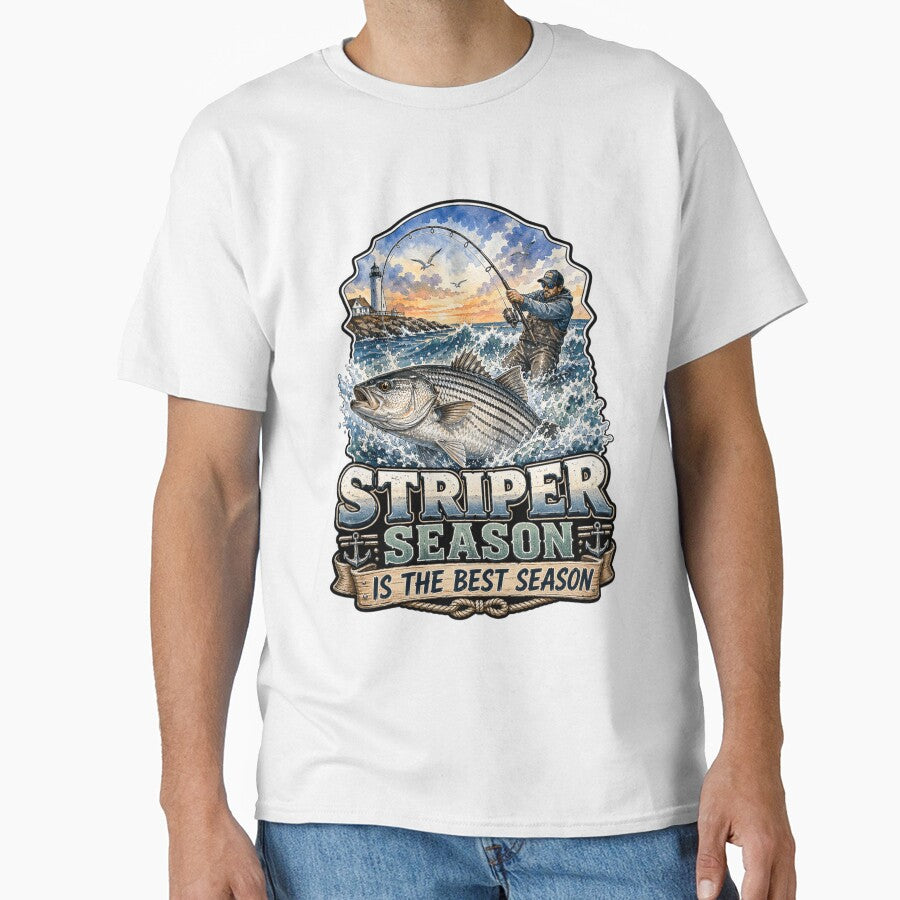 Striper Season Is The Best Season Bass Fisherman Art Design by fantasticdesign