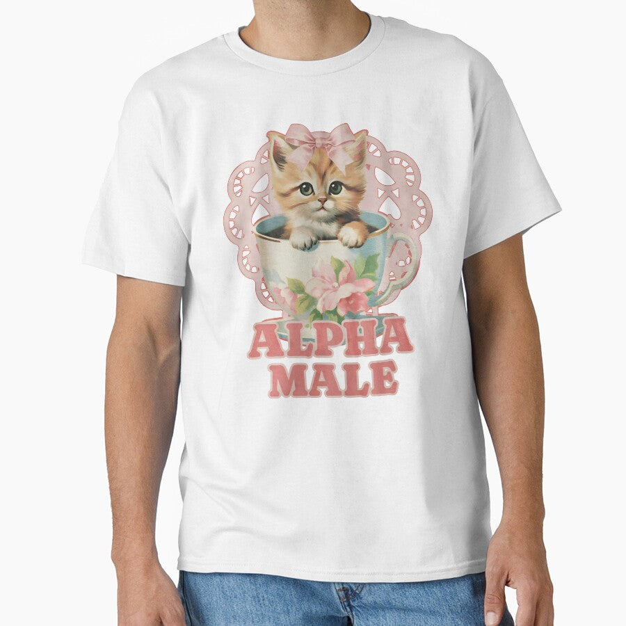 Alpha Male Funny Kitten Tshirt, Funny Cat Meme Shirt by DuneHaicna