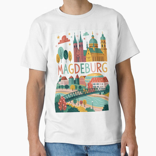 Magdeburg Germany Travel Poster | Cathedral & Cityscape Illustration | Colorful European Wall Art by Witsprings
