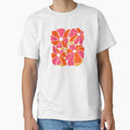 Oversized Orange and Pink Abstract Modern Flowers by EliveraDesigns