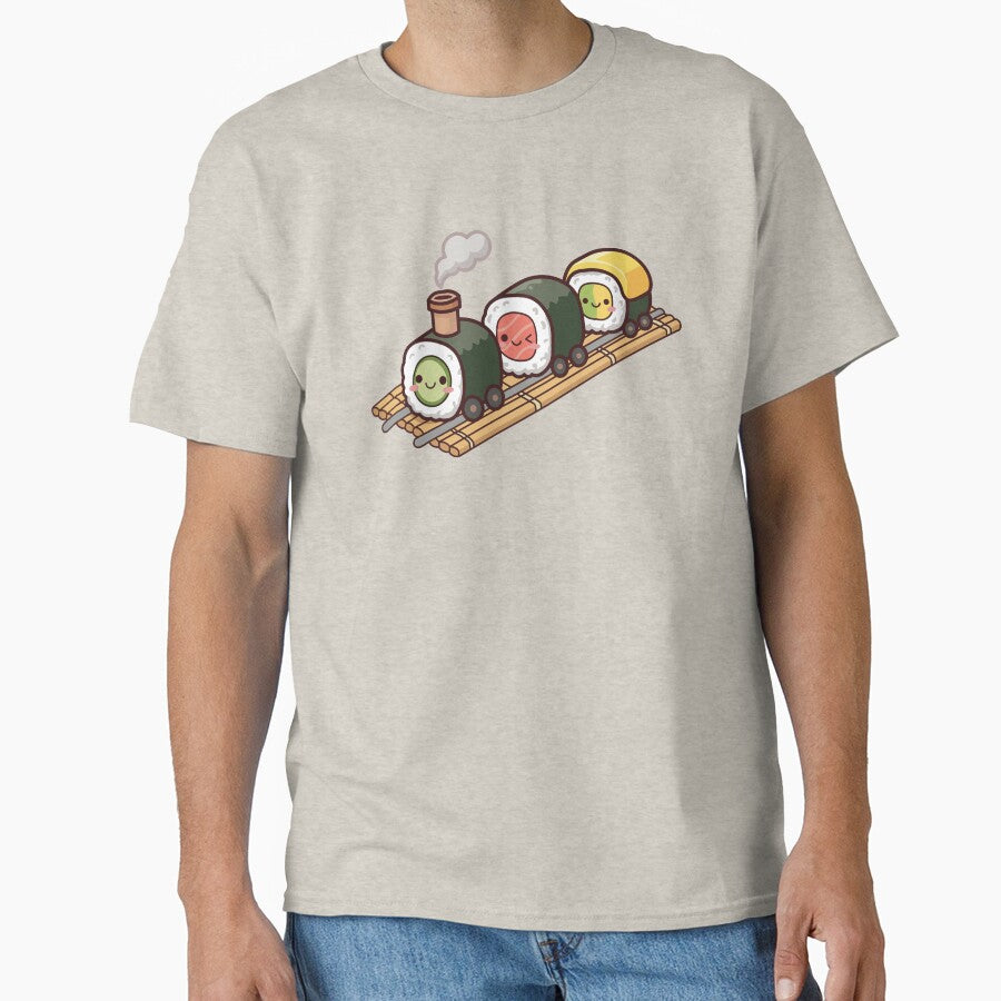 Cute Sushi Roll Locomotive / kawaii food by Mochii-studio