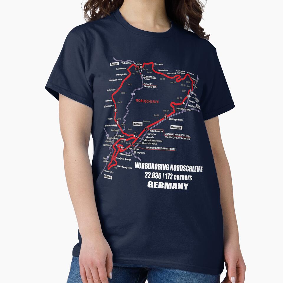 Nürburgring Nordschleife - Germany Track Map Photographic WHITE Print funny Gifts by RyanTee-Awesome