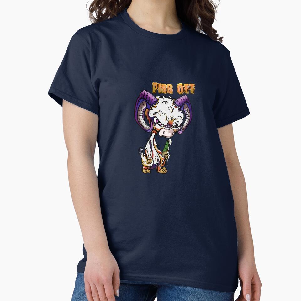 Purple and Orange Cartoon Drink GOAT - Piss Off by iduzarts