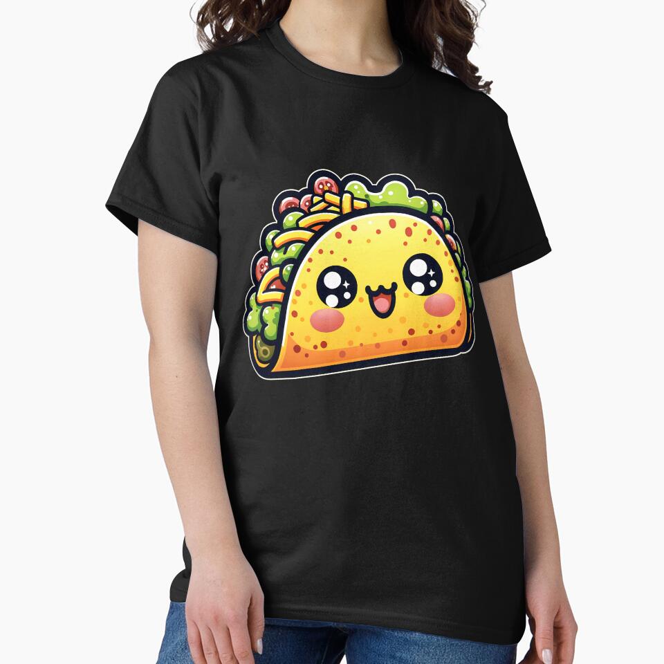 Adorable Fiesta - Kawaii Taco Delight Tee by DesignDoodleArt