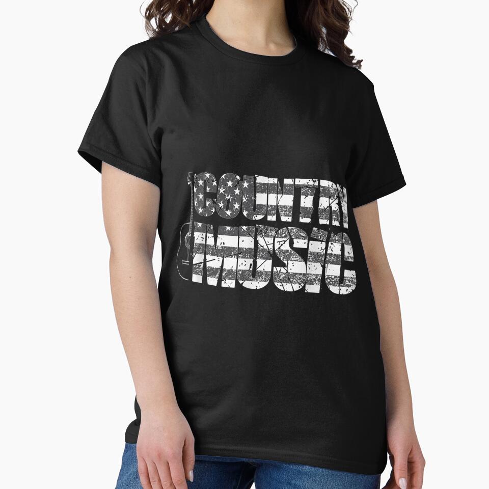 Country Music Retro Vintage Guitar American Flag by shirleyfinley
