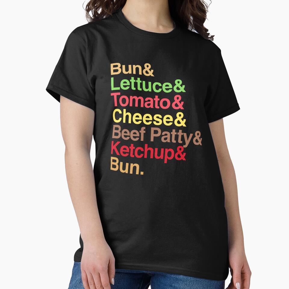 Burger Stack Funny Food Typography Humor by EthosWear
