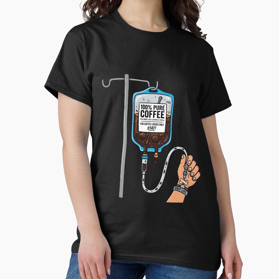 100% Pure Coffee - Funny IV Coffee Bag Medical Parody Design by WowDezign