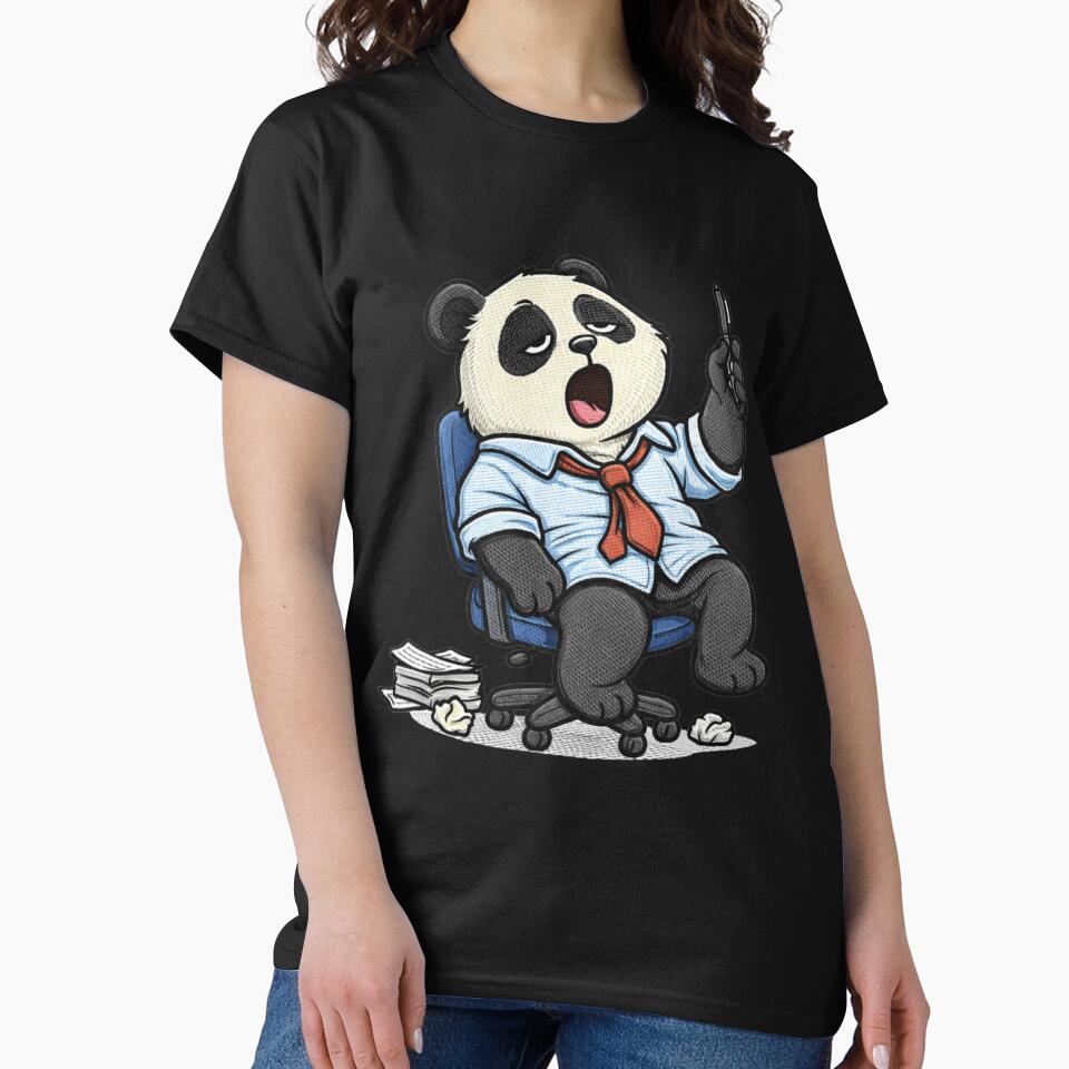 Lazy Office Panda – Funny Tired Office Worker Panda Cartoon Mascot by ColorSplash123