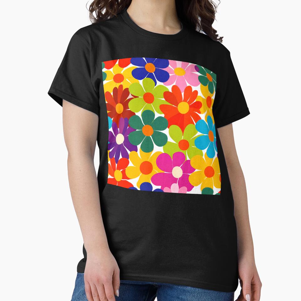 Retro 1960's Flower Power Pattern Hippie Art Designs by DEC02