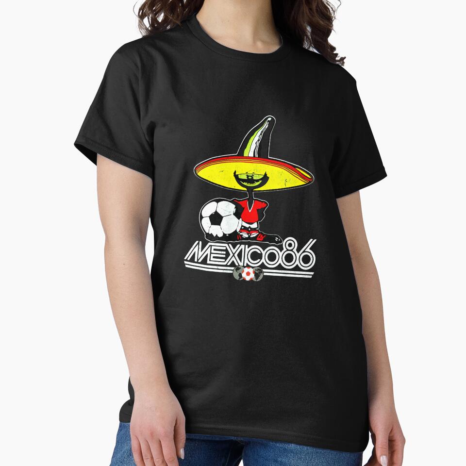 Mexico 86 World Cup Pique Retro Vintage T-Shirt_90751770 by RKdrawings