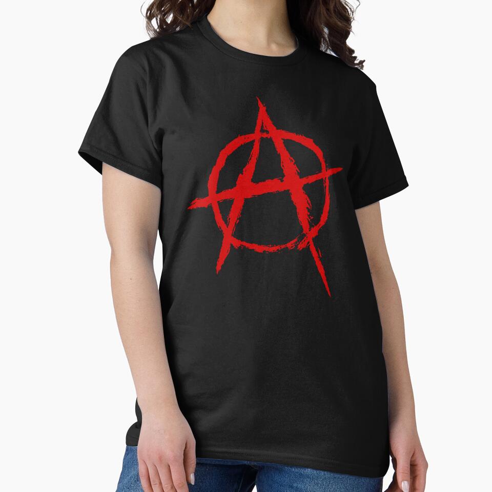 Anarchy symbol in red by Death Rock Tee