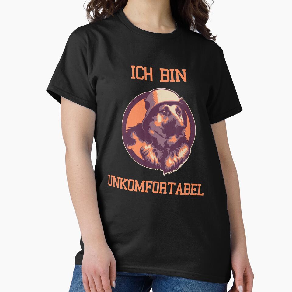 Ich bin Unkomfortabel German Shepherd Meme T-Shirt by JACKPRYCE5