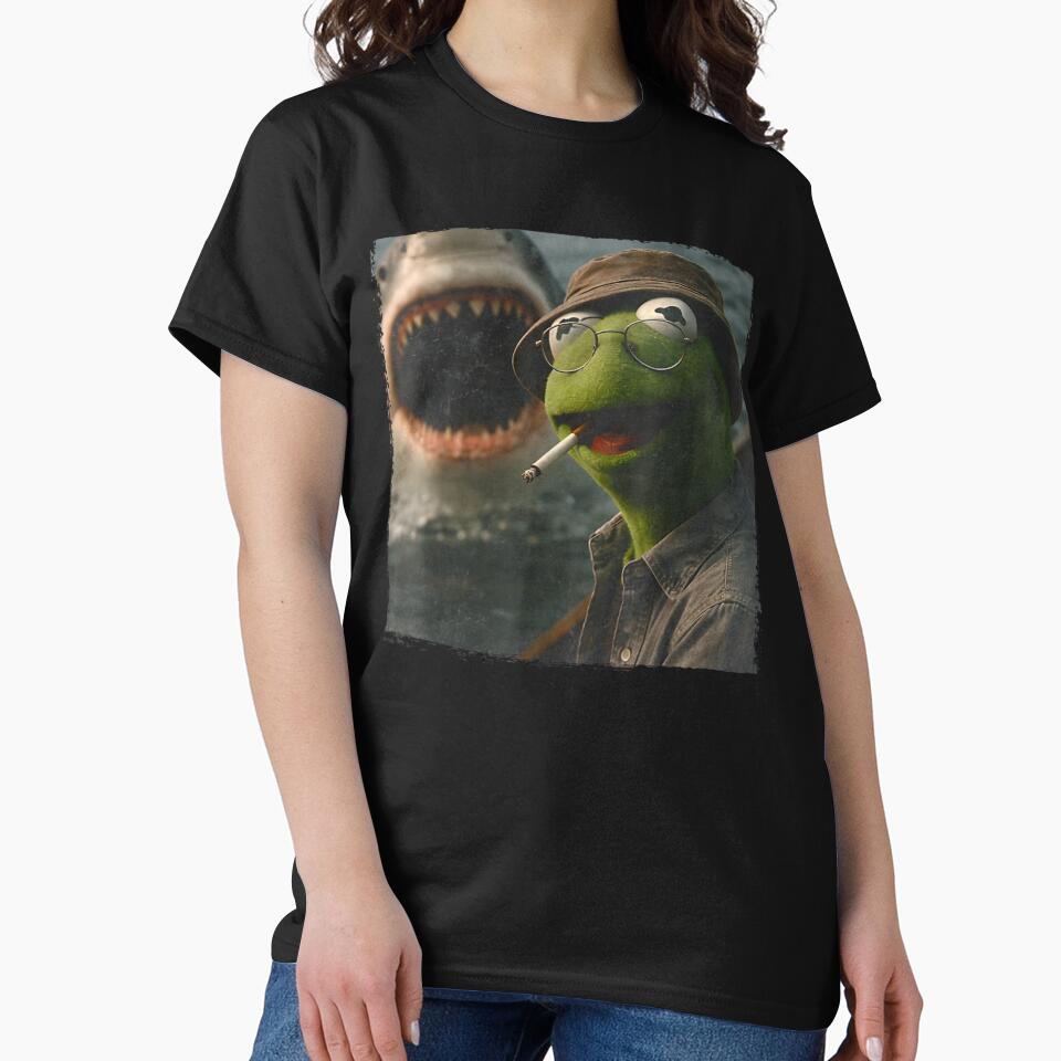 Kermit The Frog Smoking In Boat Jaws Shark Horror Movie Parody by River Silva